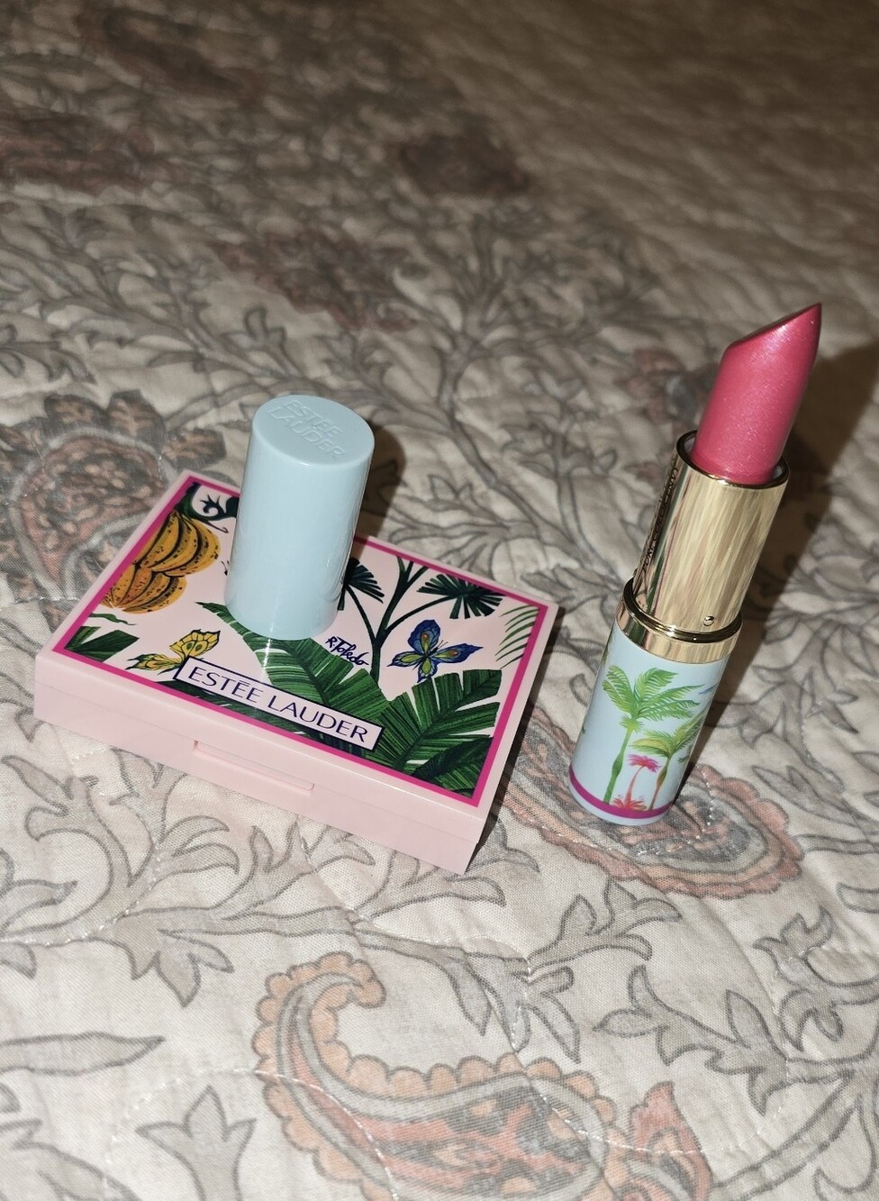 Candy#223 Estée Lauder Pure Envy Hi-Lustre Lipstick Candy+bronzer powder 02 med